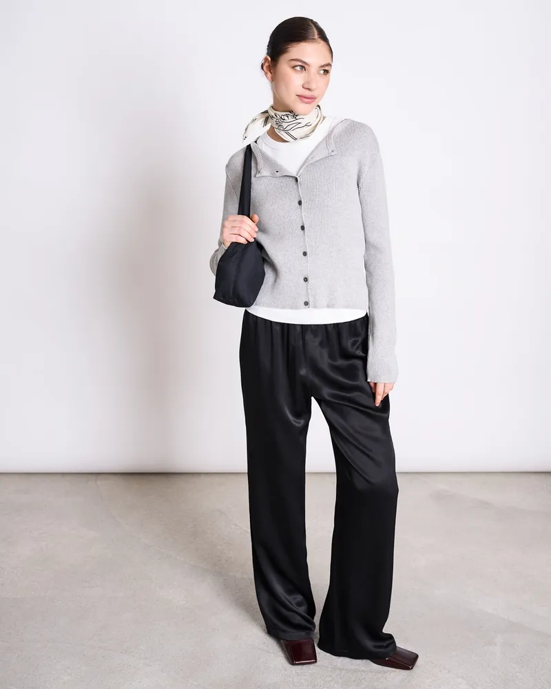 JAN N JUNE JAN 'N JUNE Damen vegan Strickjacke Glimt Hellgrau Gots, Hellgrau, – Produktbild 1 von 2