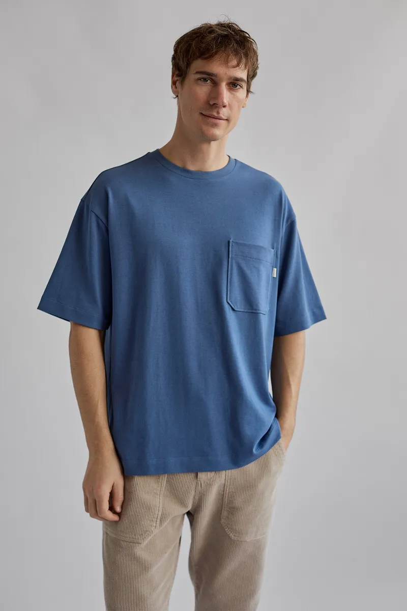 TWOTHIRDS TWOTHIRDS Herren vegan T-Shirt Whitestrand Vintage Indigo, Dunkelblau, – Produktbild 1 von 2