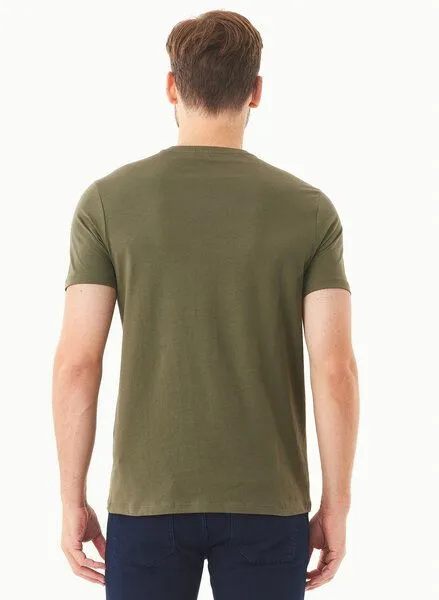 ORGANICATION ORGANICATION T-Shirt aus Bio-Baumwolle mit Kompass-Print, Grün(military olive), – Produktbild 3 von 4