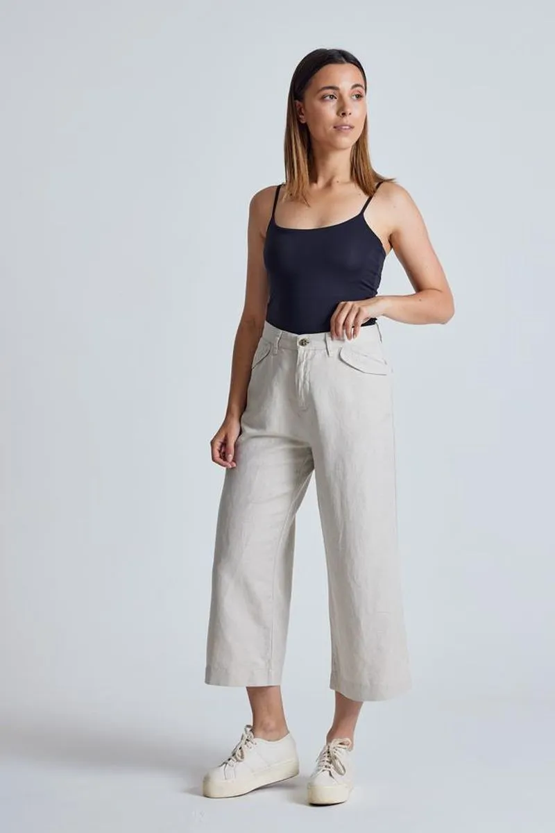 Flax and Loom Leinen-Baumwoll Culotte Modell: Betty, Natural, – Produktbild 1 von 1
