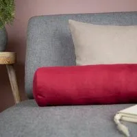nahtur-design nahtur-design Nackenrolle mit Bezug aus 100% Leinen und Füllung mit Merinowolle oder Dinkelspelz, Rot, – Produktbild 2 von 4