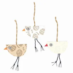 El Puente El Puente Deko-Anhänger "Vögelchen", 3er-Set | Fair Trade & Handmade aus Bangladesch – Produktbild 1 von 1