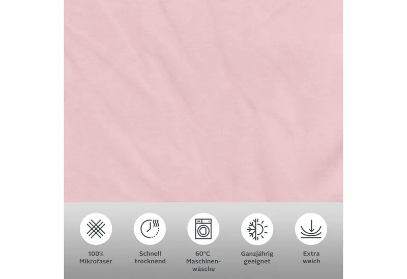 OTTO home Bettwäsche Desner 100% Microfaser, extra weich, allergikerfreundlich, Microfaser, 3 teilig, Premium Qualität, uni, schnell trocknend, pflegeleicht, ab 135x200 cm, Rosa, – Produktbild 3 von 6