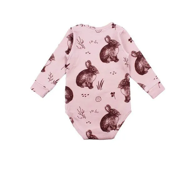 Walkiddy Langarm Baby Body *Cute Rabbits* GOTS Bio | Walkiddy – Produktbild 2 von 2