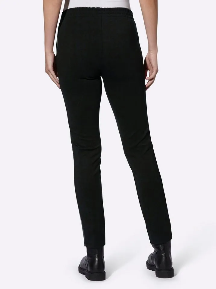 heine heine Jerseyhose Lederimitat-Hose normal, Schwarz, – Produktbild 3 von 5