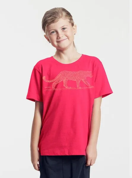 Peaces.bio - handbedruckte Biomode Peaces.bio - handbedruckte Biomode Bio-Kinder T-Shirt Leopard, Pink, – Produktbild 3 von 3