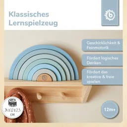 Bieco Bieco Stapelspielzeug Bieco Holz Regenbogen Baby blau - Steckspiel Holz – Produktbild 1 von 1