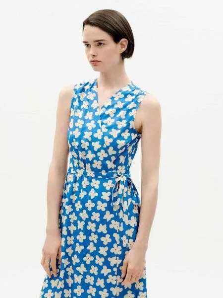 thinking mu thinking mu Kleid - Amapola - aus Bio-Baumwolle, Small butterfly (blau), – Produktbild 3 von 4