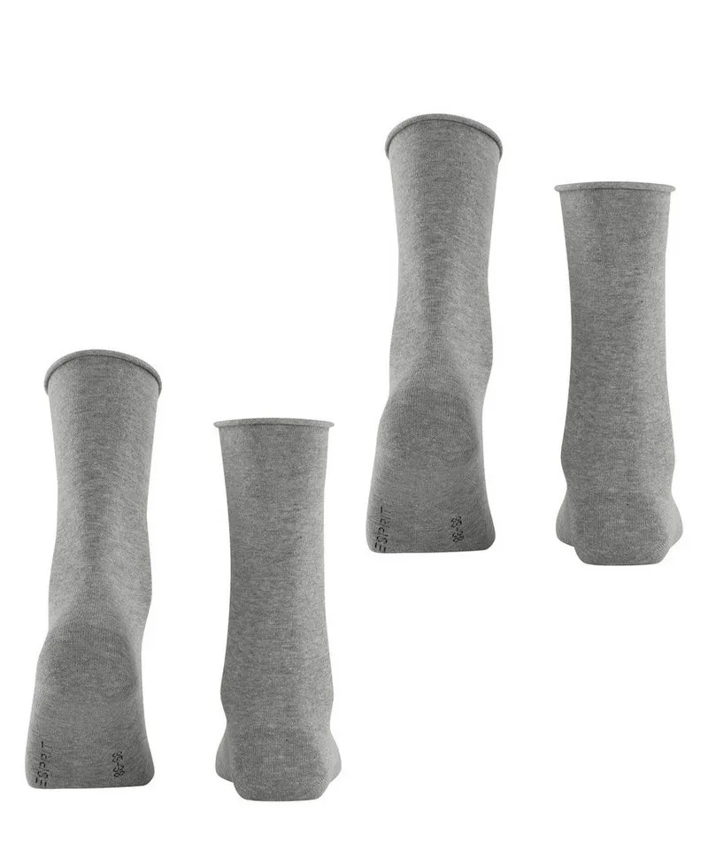 Esprit Socken Basic Pure (2-Paar, 2 Paar) ohne einschneidendes Bündchen, Basic-Socke, Uni-Strümpfe atmungsaktiv, Grau, – Produktbild 3 von 5