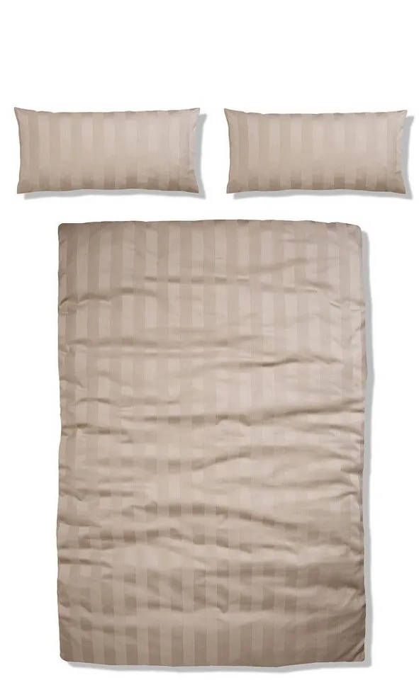 OTTO home Bettwäsche MALIA mit eingewebten Streifen, uni, Mako-Satin, 2 teilig, Bettwäsche aus 100% Baumwolle, Bettwäsche in Mako-Satin-Qualität, Braun, – Produktbild 6 von 6