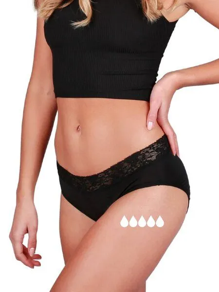 Taynie Extra starke Periodenunterwäsche Biozidfrei 60°C Taynie Queen Extra Stark, Schwarz, – Produktbild 2 von 4