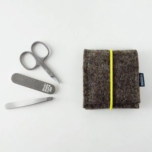 matilda k. manufaktur matilda k. manufaktur mini-maniküre-set 'ella' aus Wollfilz mit Rundgummi-Verschluß in vielen Farben, Braun, – Produktbild 7 von 8