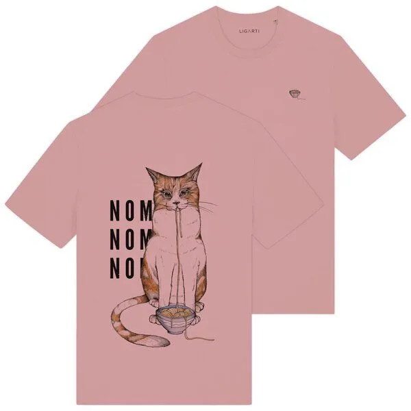 LIGARTI T-Shirt – Ramenkatze – LIGARTI Tiermanufaktur, Altrosa, – Produktbild 1 von 4