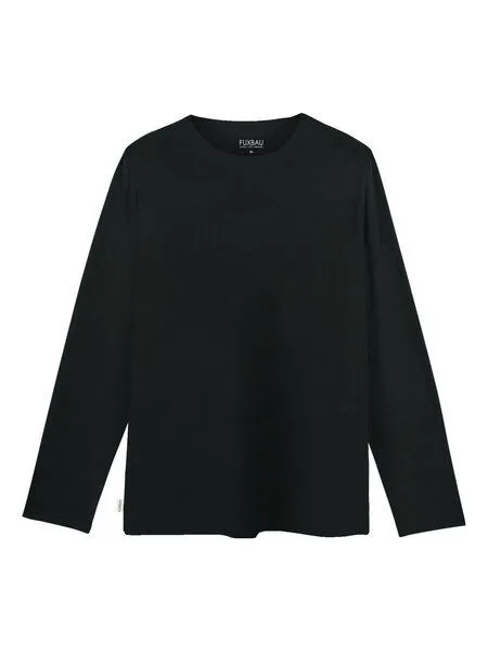 FUXBAU FUXBAU Männer Basic Langarmshirt, Schwarz, – Produktbild 3 von 4