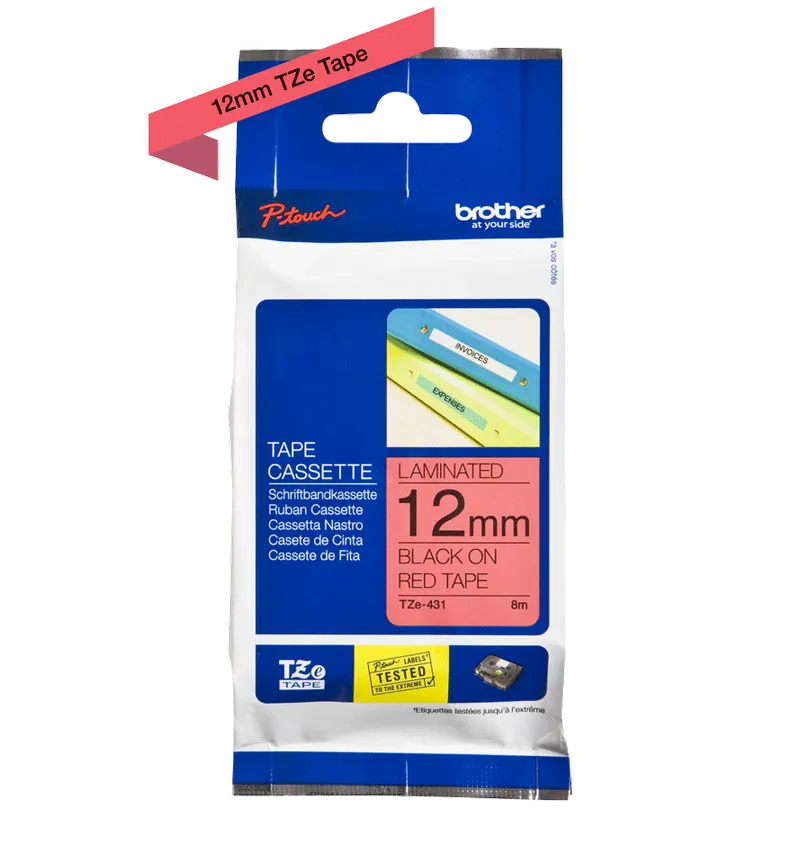 Brother P-Touch Beschriftungsband 'TZe 431' rot/schwarz – Produktbild 4 von 4