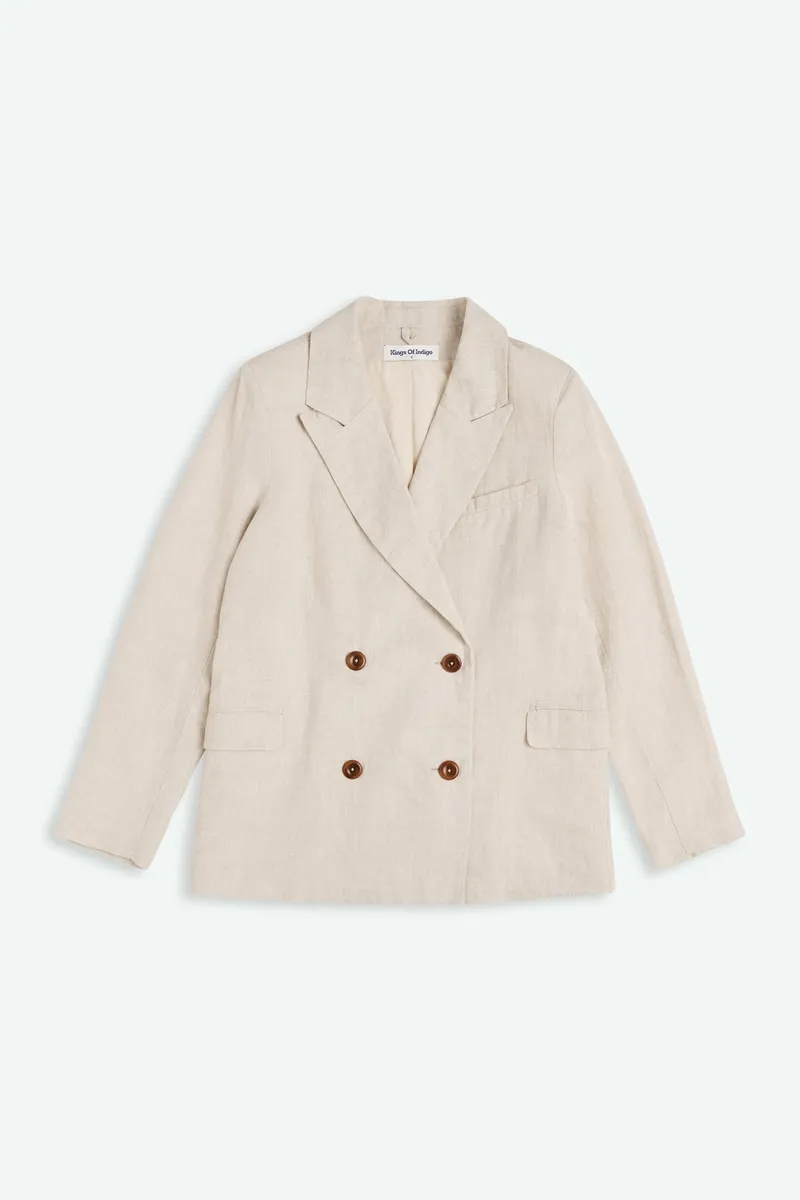 Kings Of Indigo Kings of Indigo Damen vegan Blazer Diana Aus Ungefärbtem Leinen, Beige, – Produktbild 2 von 2