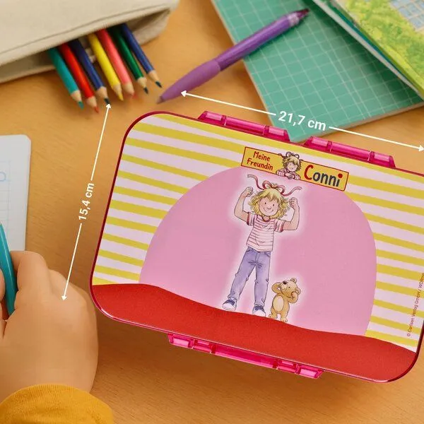 elasto elasto Kinder Brotdose "Conni" - offizielle Lizenz-Vorratsdose für Schule & Kindergarten, Pink, – Produktbild 2 von 4