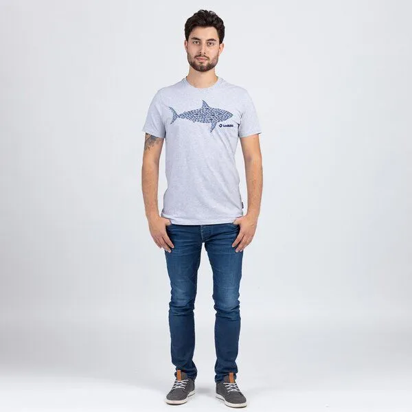 Lexi&Bö Lexi&Bö Smart Sardines Herren T-Shirt, Grau melange (grau), – Produktbild 2 von 3