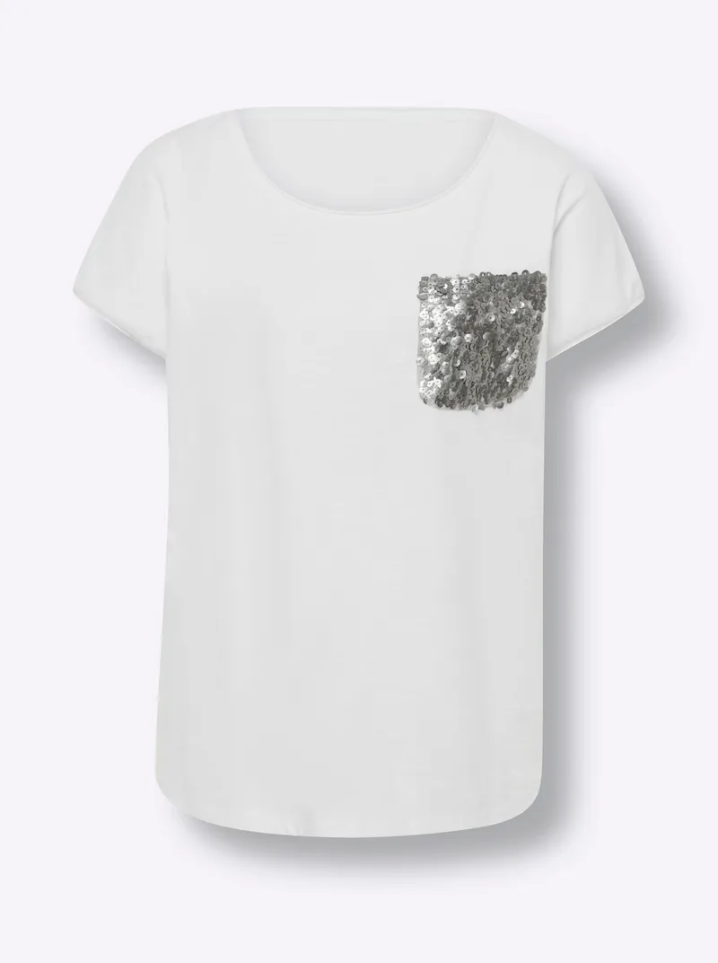 heine T-Shirt weiß, Weiß, – Produktbild 1 von 2