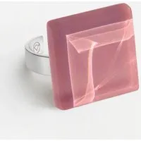 ALEXASCHA ALEXASCHA Geometrischer Statement Ring aus Glas | PUREFORM, Rosenquarz rosa, – Produktbild 1 von 1
