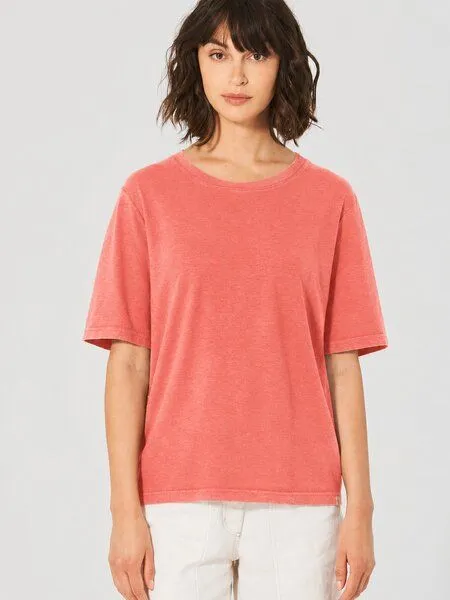 HempAge Hempage Damen T-Shirt Hanf/Bio-Baumwolle, Peach (orange), – Produktbild 2 von 4