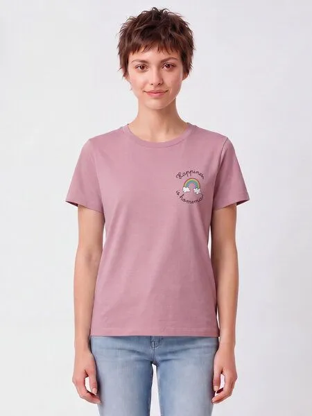 watapparel watapparel T-Shirt Frauen Happiness is homemade, Lilac dream, – Produktbild 2 von 2