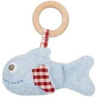 Efie Efie Fisch blau, mit Rassel und Holzring, kbA (organic), – Produktbild 1 von 1