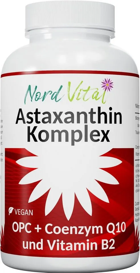 Nord Vital Astaxanthin 12mg Complex with Q10 & OPC. Vegan. Kapseln, 44 g – Produktbild 2 von 5