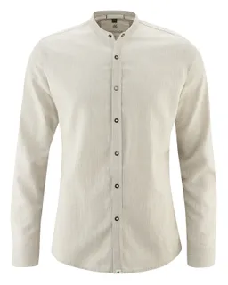 HempAge Hempage Herren vegan Leichtes Hemd Mit Stehkragen Beige – Produktbild 1 von 1