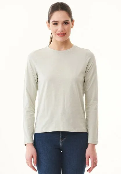 ORGANICATION ORGANICATION Langarmshirt aus Bio-Baumwolle, Olive branch, – Produktbild 1 von 4