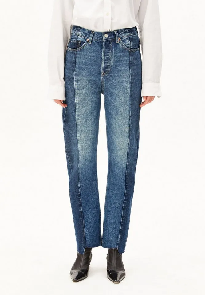 ARMEDANGELS ARMEDANGELS Straight-Jeans AAIKALA Jeans aus 100% Bio-Baumwolle (Non-Stretch, Straight Fit) High waist, Blau, – Produktbild 1 von 5