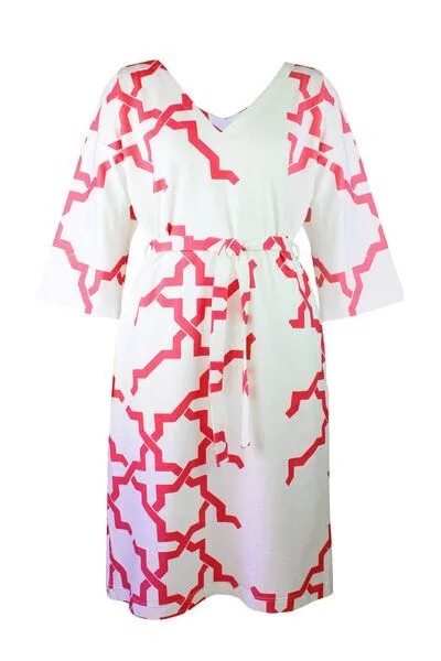 Sophia Schneider-Esleben Sophia Schneider-Esleben Kleid Yoko - Damenkleid aus Bio-Baumwolle, Weiß-rot, – Produktbild 3 von 4