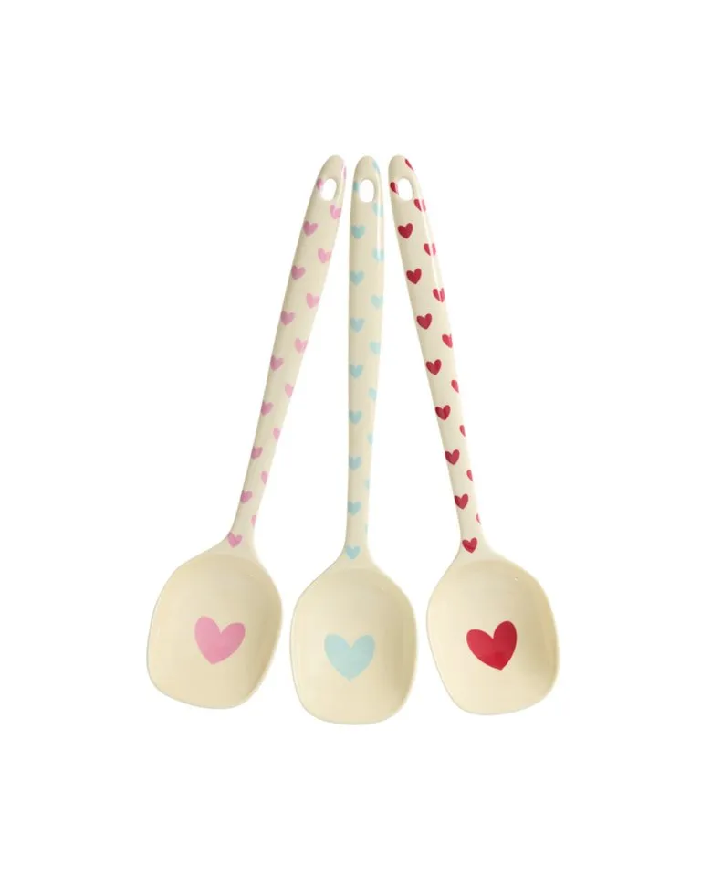 RICE RICE Kochlöffel Rice Melamin Kochlöffel 3er-SET - Herz Print, Bunt, – Produktbild 1 von 2