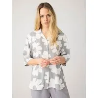 KnowledgeCotton Apparel KnowledgeCotton Apparel Lässige Kurzarmbluse mit Flower-Print aus Bio-Leinen-Lyocell-Mix – Produktbild 1 von 1