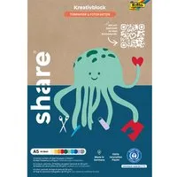 Share share Tonpapier und Fotokarton "Kreativblock" DIN A5, 40 Blatt, farbig sortiert - neu – Produktbild 1 von 1