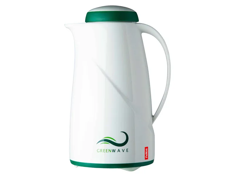 Helios Helios Isolierkanne "Green Wave" mit Drehverschluss, 1 l, Weiß, – Produktbild 1 von 1