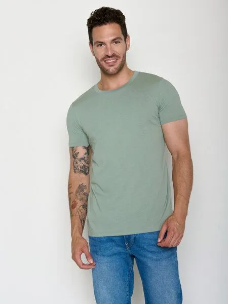 GreenBomb GREENBOMB Basic Guide - Sportliches T-Shirt aus Bio-Baumwolle / GOTS / Fair & Vegan, Grün (weicher salbei), – Produktbild 1 von 4