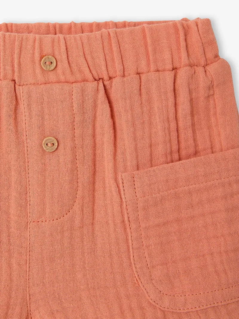 Vertbaudet Shorts Mädchen Baby mit Dehnbund, Orange, – Produktbild 3 von 3