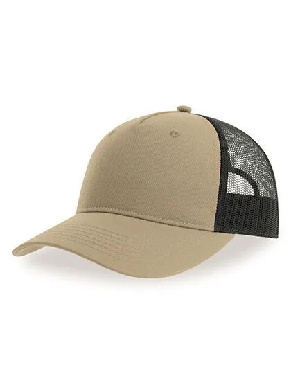 Atlantis Headwear Atlantis Headwear Zion Cap Mesh zweifarbig aus Recyceltem Polyester, Khaki/schwarz, – Produktbild 1 von 3