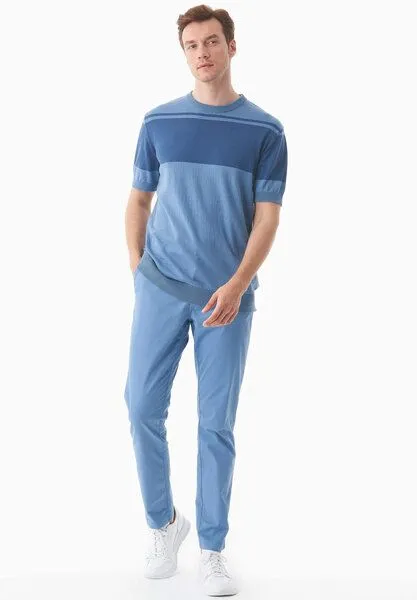 ORGANICATION ORGANICATION Strickshirt aus Bio-Baumwolle, Coronet blue/light navy, – Produktbild 2 von 4