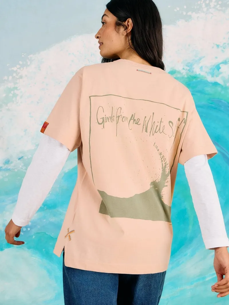 White Stuff T-Shirt mit Grafik-Print - S, Hellrosa, – Produktbild 4 von 4