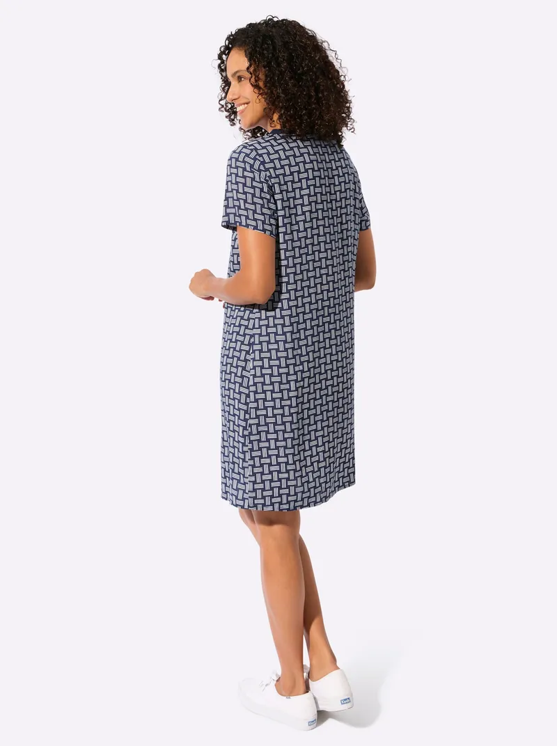 Witt Webkleid, Marine-ecru-bedruckt, – Produktbild 1 von 2