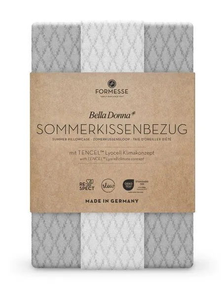 formesse formesse Bella Donna Sommerkissenbezug, Doubleface kühlt in heißen Sommernächten, Grau, – Produktbild 1 von 4