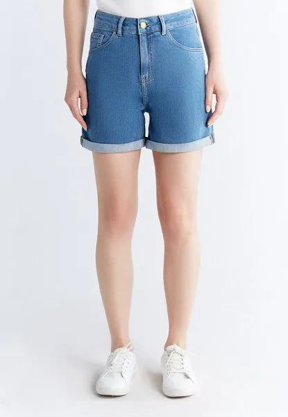 Evermind Evermind Women's Mom Shorts-WN3020, Day sky blue, – Produktbild 5 von 7