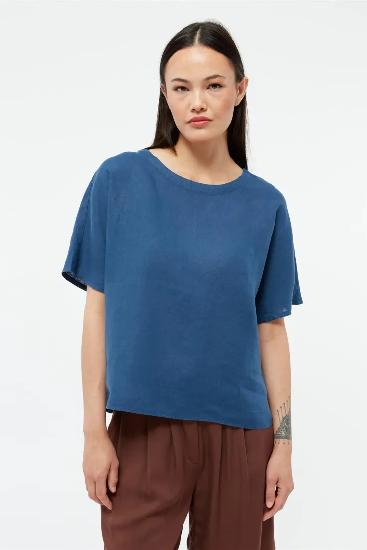Givn Givn Damen vegan Bluse Pina Blazing Blue, Dunkelblau, – Produktbild 2 von 2