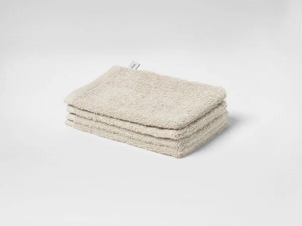 Yumeko Waschlappen Terry 15x22 - 4 Stk. Yumeko aus Bio-Baumwolle, White sand, – Produktbild 2 von 4