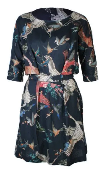 FORMAT FORMAT NEAT Kleid, Vogel-print, – Produktbild 2 von 4