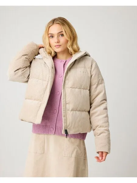 KnowledgeCotton Apparel KnowledgeCotton Apparel Corduroy Puffer-Jacke, Light feather gray, – Produktbild 3 von 4