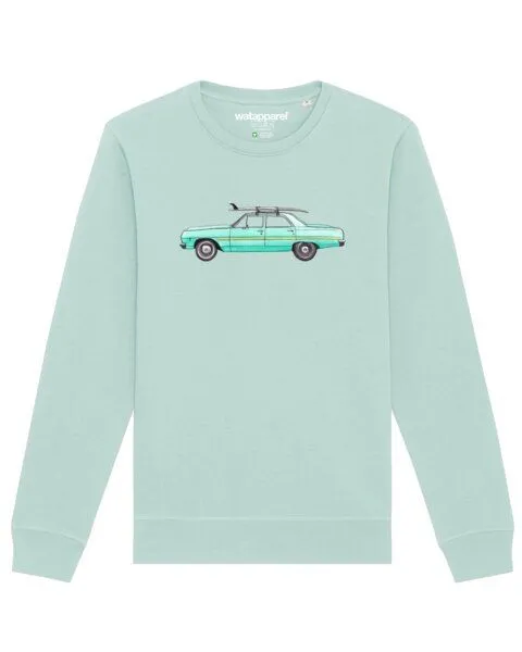 watapparel watapparel Sweatshirt Unisex Surf Car, Caribbean blue, – Produktbild 1 von 4