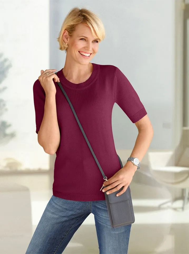 Witt Witt Strickpullover Pullover Kurzarm Jersey, Rosa, – Produktbild 3 von 4